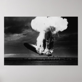 Katastrof i Hindenburg - fotografi av Zeppelin-exp Poster