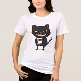 Katastrof - Mischievent Black Cat med djävulsk Fli T Shirt