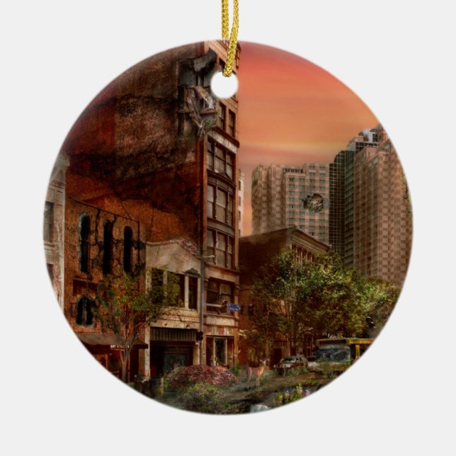 Katastrof - Pittsburgh, PA - Y2K-buggen Julgransprydnad Keramik (Framsidan)