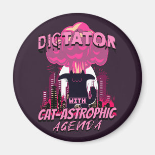 Katastrofal Rolig Ilsken Katt Citat Magnet