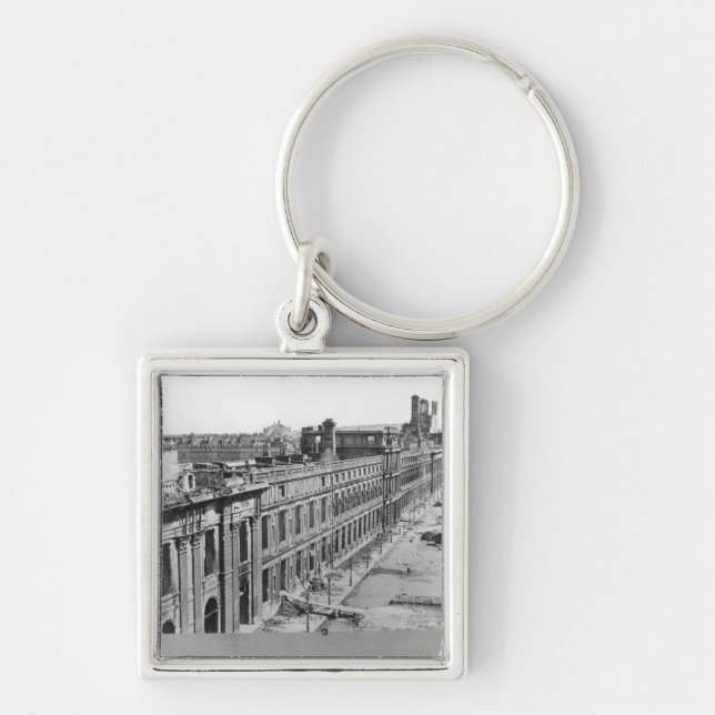 Katastrofer av krig fyrkantig silverfärgad nyckelring (Framsidan)