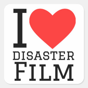 Katastroffilm i kärlek fyrkantigt klistermärke