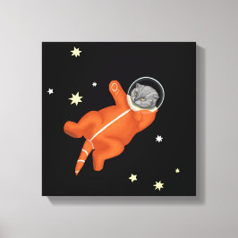 Katastronaut i en orange canvastryck