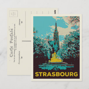 Katatedralillustration i Strasbourg Frankrike Vykort