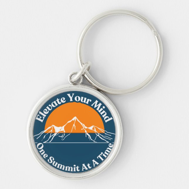 Katchy Mountain - tema för Söknyckelkedja Rund Silverfärgad Nyckelring (Framsidan)