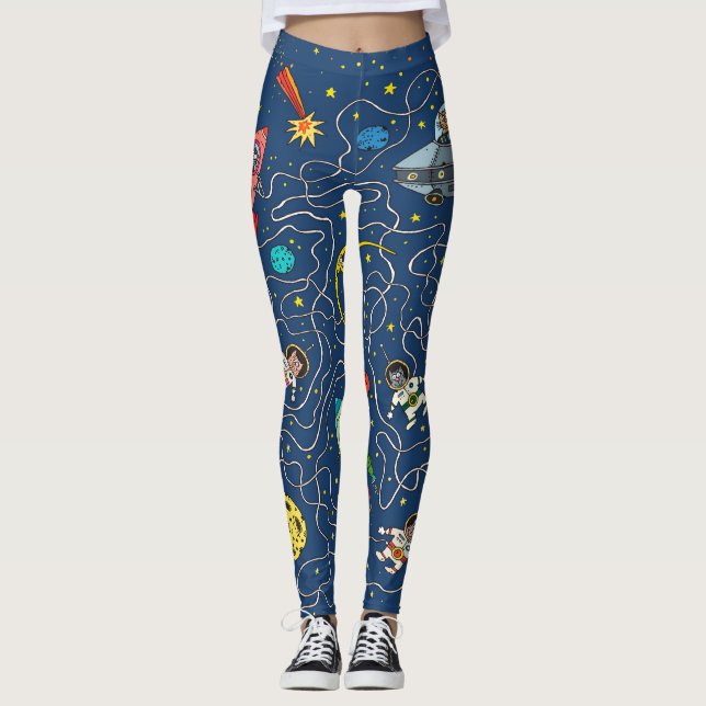 Katcosmos cosmonaut-raket leggings (Framsida)