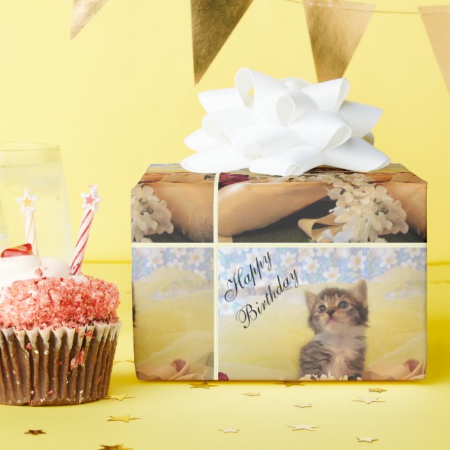 Kate Ballerina - Papper för kattårsvällning Presentpapper (Födelsedagsfest)