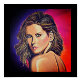 Kate Beckinsale Porträtt i Pop Art Stil Perfect Poster