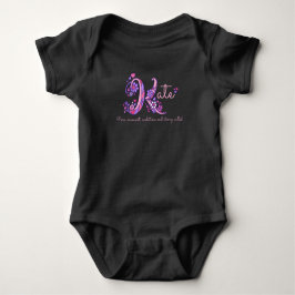 Kate Flickor namn & betydelsen K monogram baby rom Tee Shirt