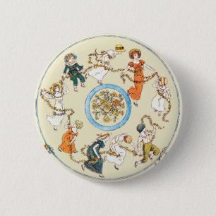 Kate Greenaway dansbarn knäppas emblem Knapp