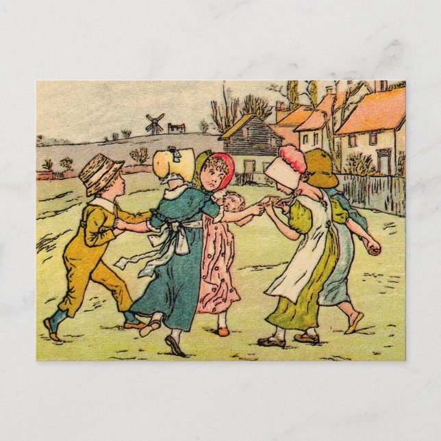 Kate Greenaway Ring runt Rosey Vykort (Framsida)
