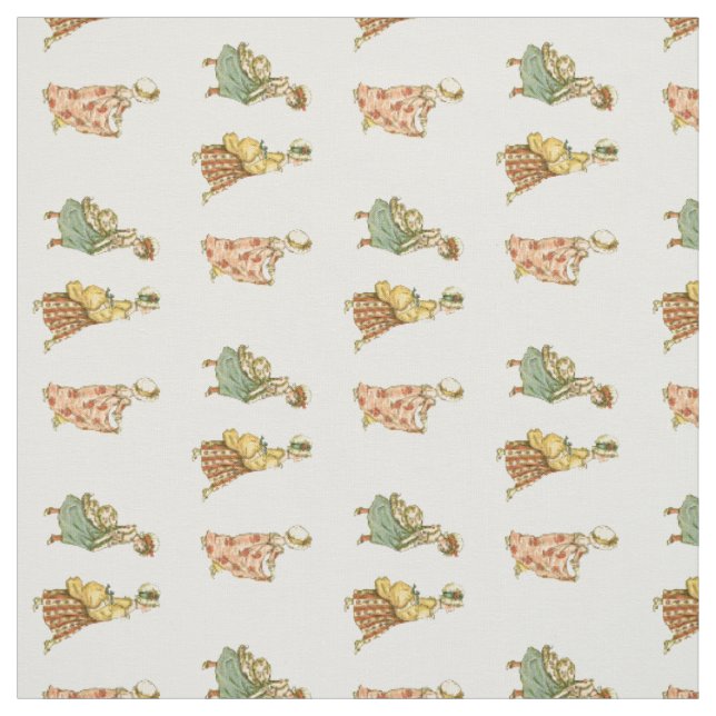 Kate Greenaway Victorian Girl Sister Tyg (Provkarta)