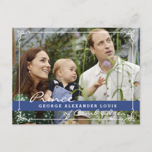 Kate Middleton Prince George Vykort