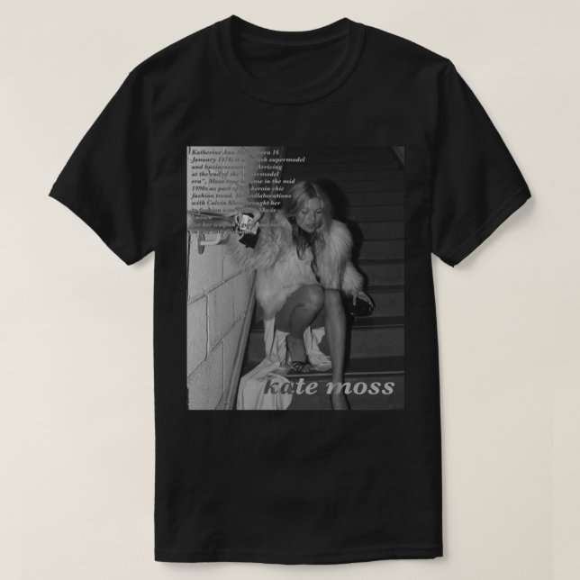 kate moss black and white t shirt (Design framsida)