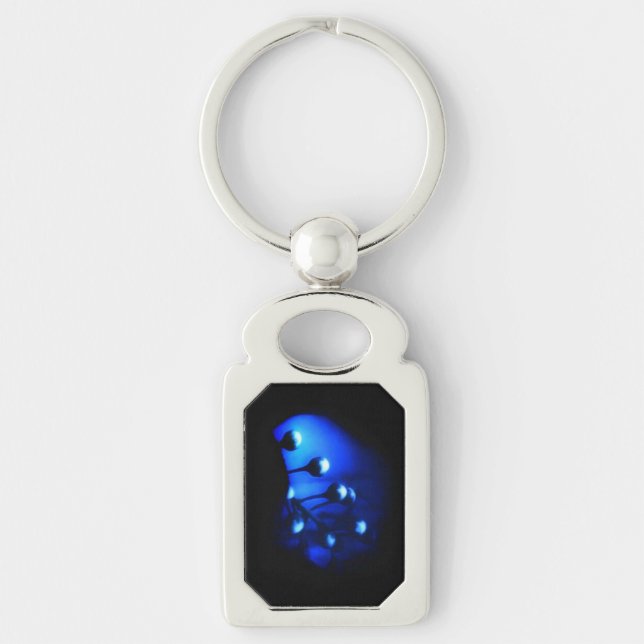 Kate Rektangulärt Silverfärgad Nyckelring (Framsidan)