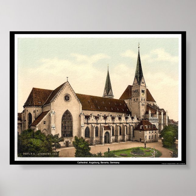 Katedral, Augsburg, Bayern, Tyskland Poster (Framsidan)