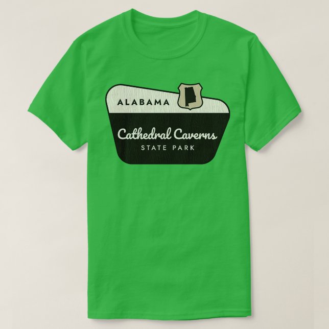 Katedral Caverns State Park Alabama Välkomsttecken T Shirt (Design framsida)