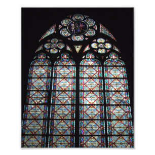Katedral för fastnat glas av Notre Dame Fototryck
