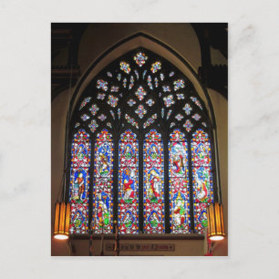 Katedral för kyrkan i väster Stached Glass Window Vykort