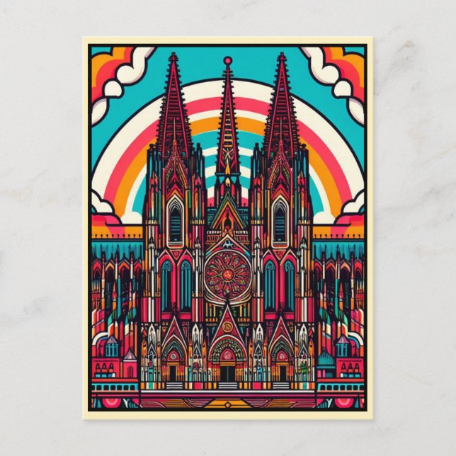 Katedral i Köln, kolen tyskland helgdag Vykort (Framsida)