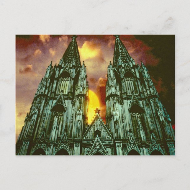 Katedral i Köln med sol Vykort (Framsida)