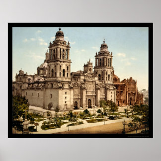 Katedral i Mexico City 1899 Poster