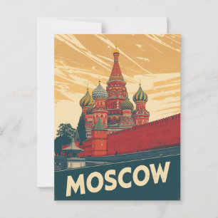 Katedral i Moskva Retro Vykort