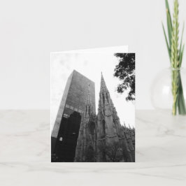 Katedral i New York i Grått-registrerat gratulatio Kort