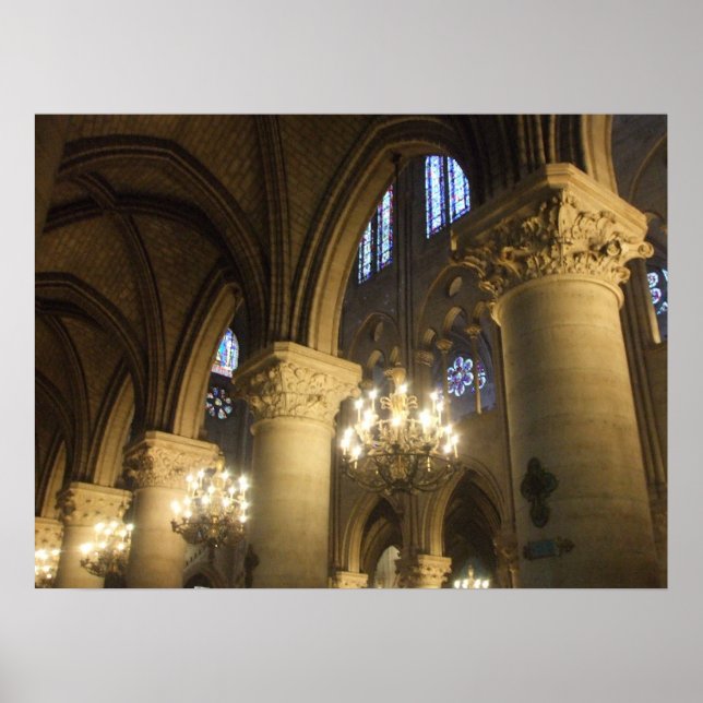 Katedral i Notre Dame, Paris, Frankrike Poster (Framsidan)