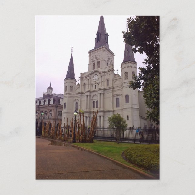 Katedral i regn, New Orleans Vykort (Framsida)