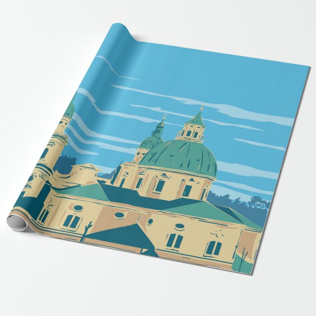 Katedral i Salzburg Presentpapper (Utrullad)