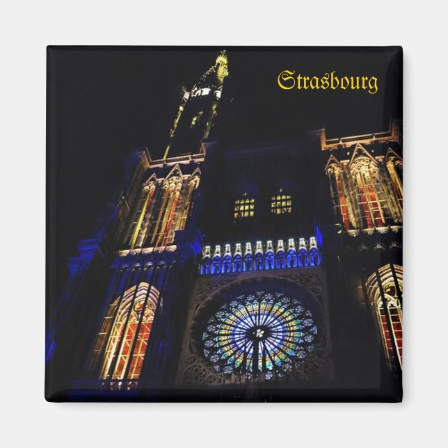 Katedral i Strasbourg, Frankrike resminne Magnet (Framsidan)