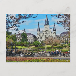 Katedral, Jackson Square, New Orleans Poster Vykort