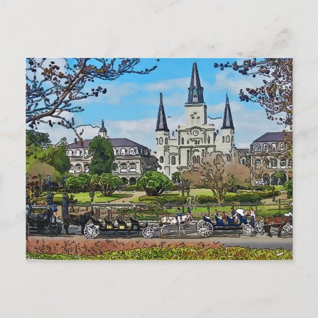Katedral, Jackson Square, New Orleans Poster Vykort (Framsida)
