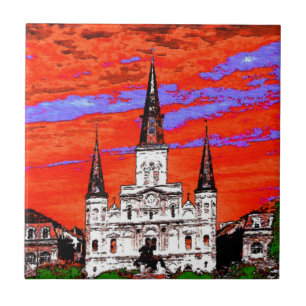 Katedral, New Orleans, Fauvist Färg Kakelplatta