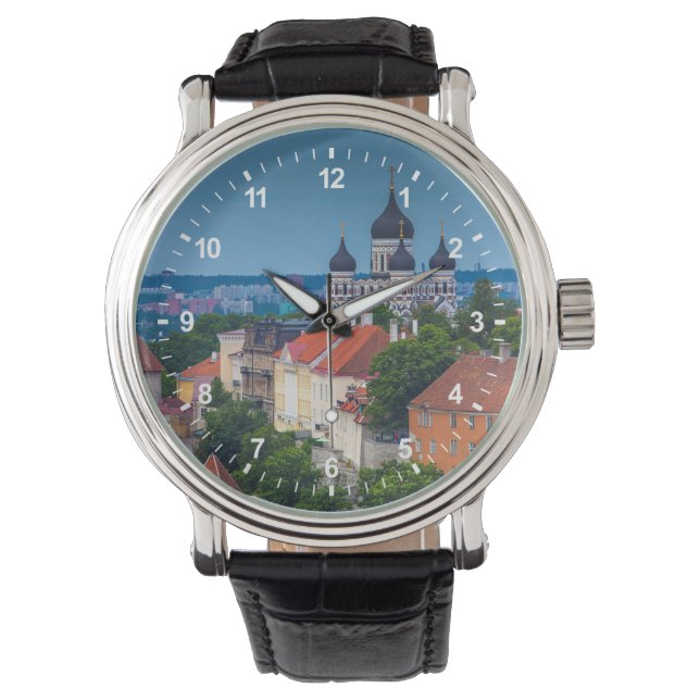 Katedral och Cityscape | Estland Armbandsur (Framsida)
