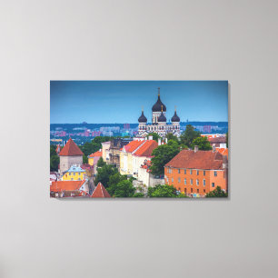 Katedral och Cityscape Estland Canvastryck
