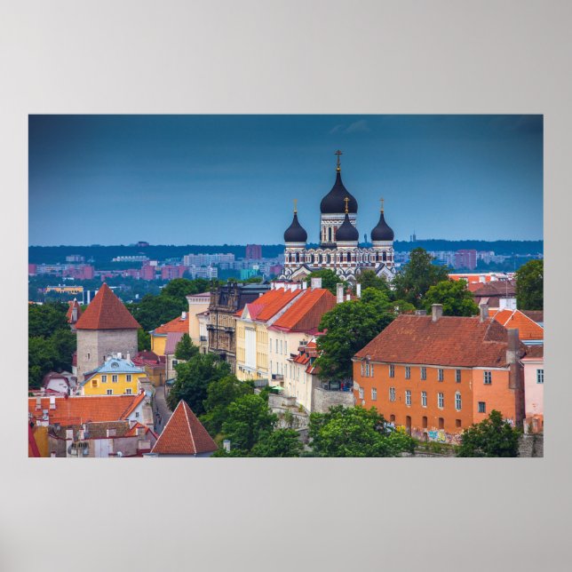Katedral och Cityscape | Estland Poster (Framsidan)