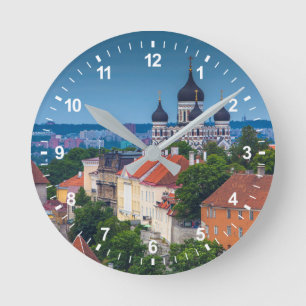 Katedral och Cityscape Estland Rund Klocka