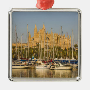 Katedral och marina, Palma, Mallorca, Spanien 2 Julgransprydnad Metall