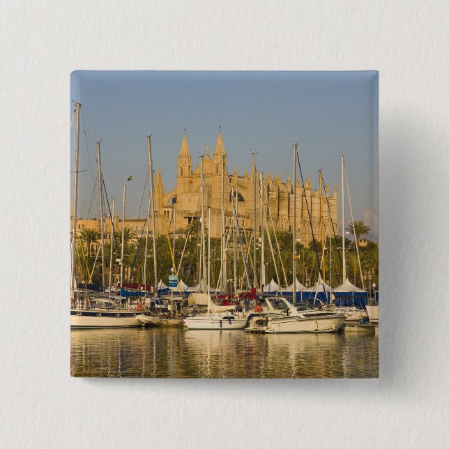 Katedral och marina, Palma, Mallorca, Spanien 2 Knapp (Framsida)