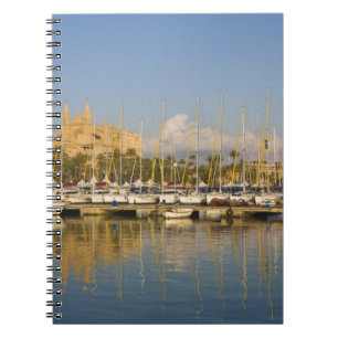 Katedral och marina, Palma, Mallorca, Spanien Anteckningsbok Med Spiral
