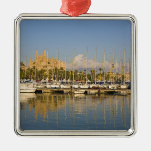 Katedral och marina, Palma, Mallorca, Spanien Julgransprydnad Metall