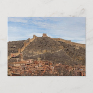 Katedral- och stadsmurarna Albarracín, Aragonien S Vykort