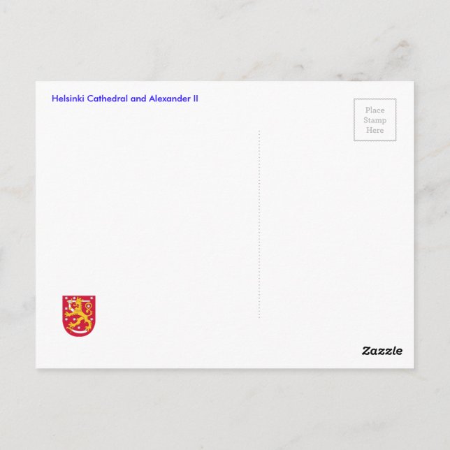 Katedralen i Helsingfors och Alexander II Vykort (Baksida)