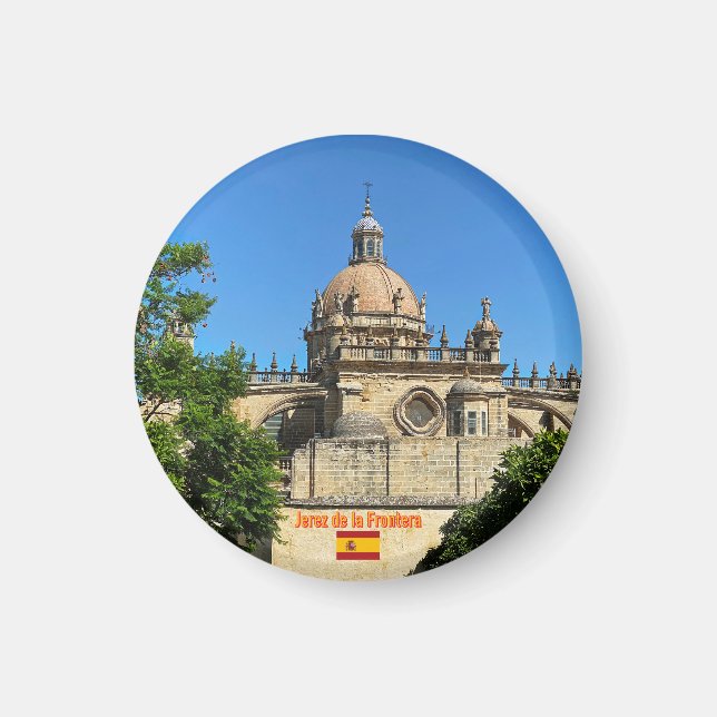 Katedralen i Jerez de la Frontera i Spanien, resa Magnet (Framsidan)