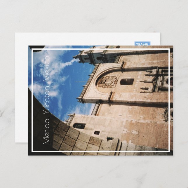 Katedralen i Merida, Yucatan, Mexiko Vykort (Fram/baksida)