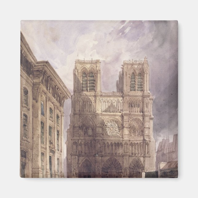 Katedralen i Notre Dame, Paris, 1836 Magnet (Framsidan)