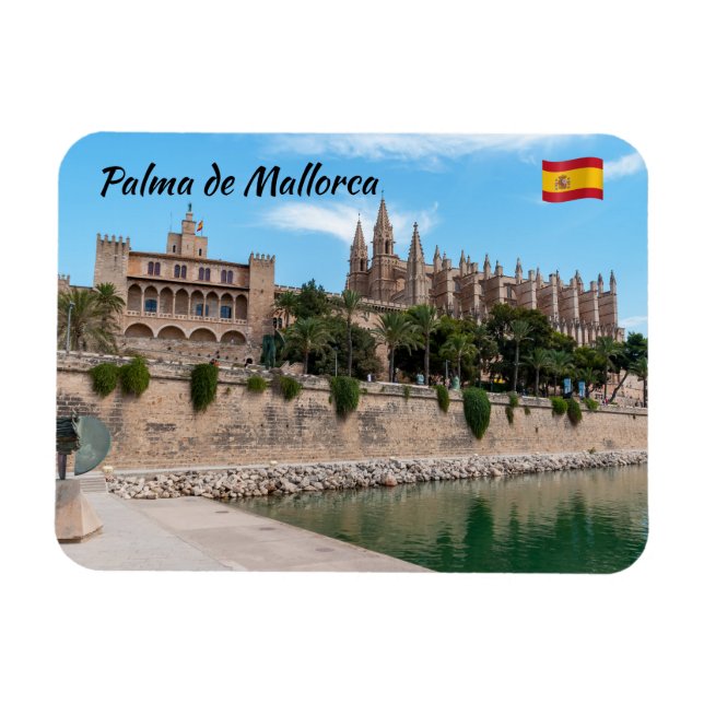 Katedralen i Palma de Mallorca och Almudaina Magnet (Horisontell)
