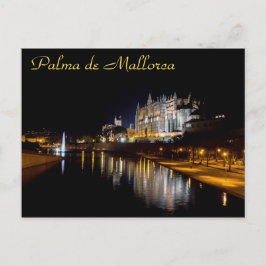 Katedralen i Palma de Mallorca på natten - Spanien Vykort